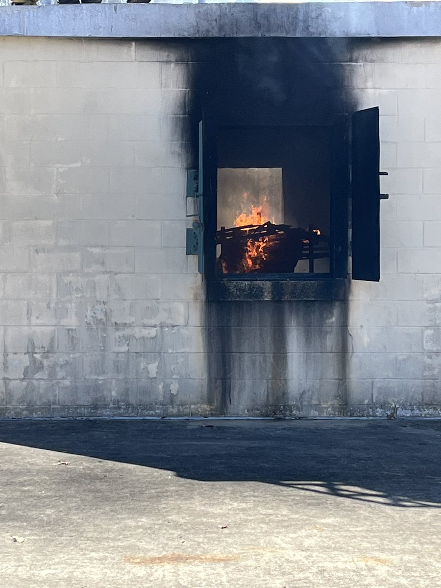 Engine 22 traveled to MFRI in Centreville this morning to assist the High School Votec program conducting a live fire burn.