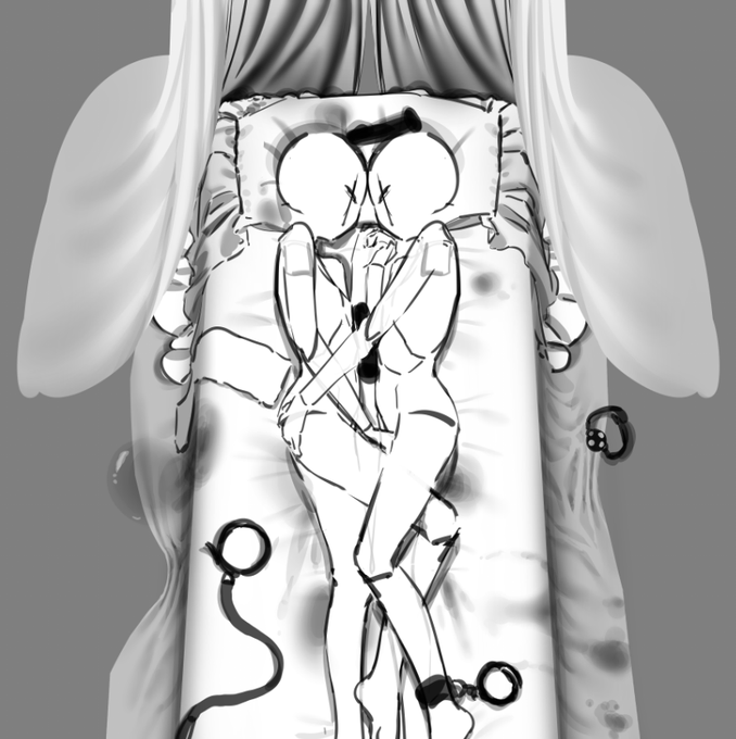 携帯(スマホ?)の縦横比に収まるといいなとのリクエストを頂いたskeb絵のラフなんだけど、なんだかとてもいい感じでトリミングするのが惜しくなってきたな... 