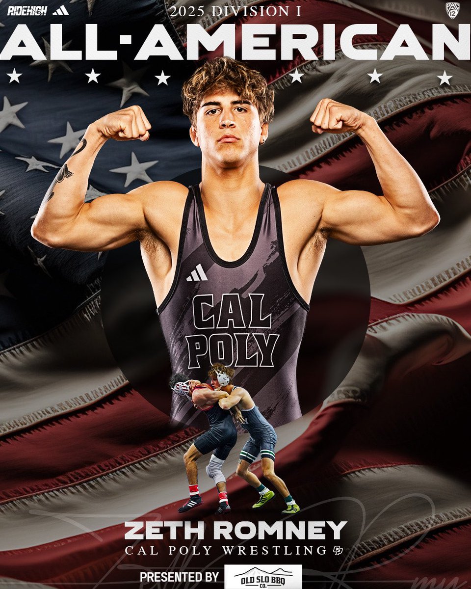 CalPolyWrestle's tweet image. Zeth isn’t done writing history in Philly, but he’s already an All-American 🇺🇸
Today, Zeth Romney became our fourth All-American at 133 pounds and first since 2010!!
#RideHigh🐎 | #HorsePower | #NCAAWrestling
