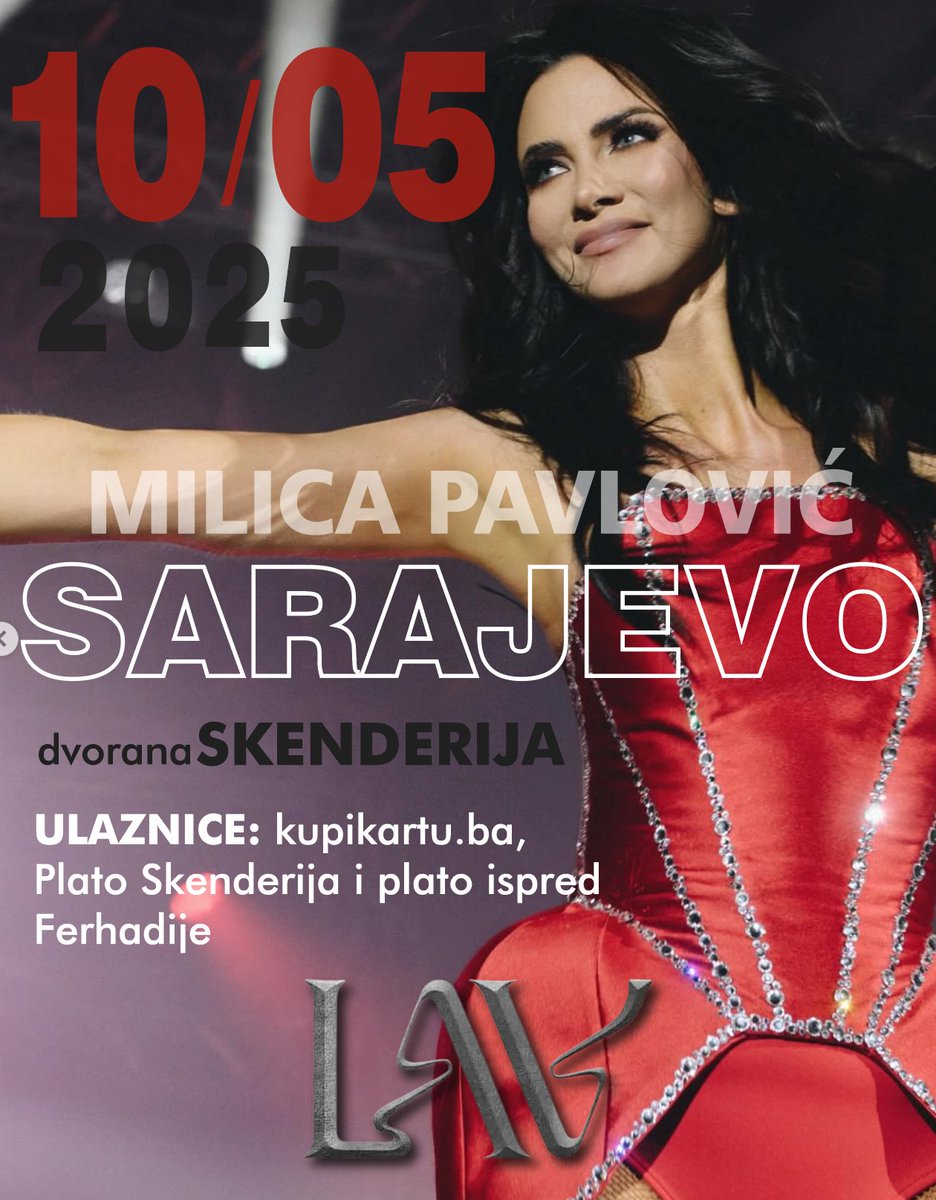 milanjepoceo's tweet photo. Vidimo se u #Sarajevo 10.05.
#Milicapavlovic #micyp #skenderija
LAV tour final show 🫶🏼 https://t.co/sEu8Z08oZo
