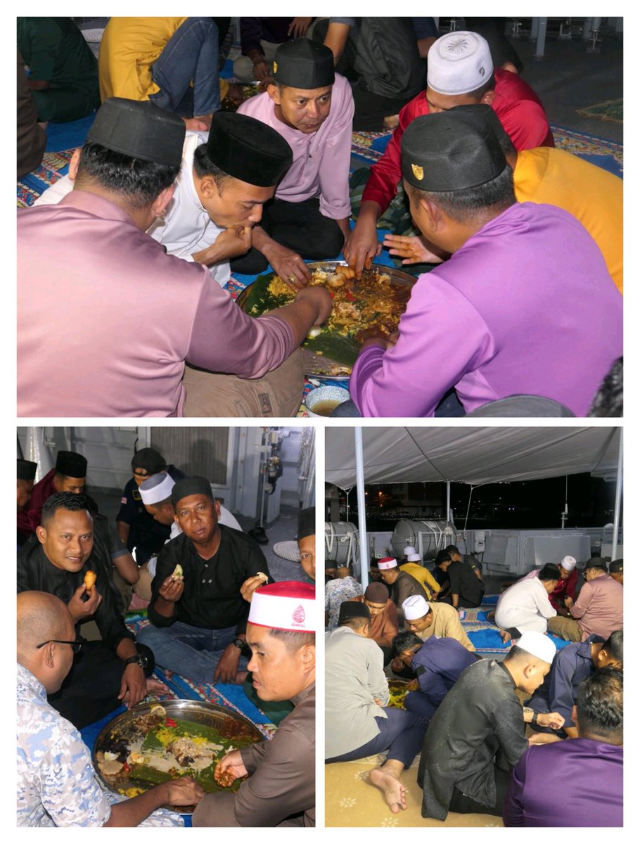KdSundang's tweet photo. “Meriahkan Ramadhan dgn kebersamaan! 🌙✨ Majlis Berbuka Puasa dan Sambutan Ulang Tahun ke-4 Pentauliahan KD SUNDANG telah berlangsung dgn lancar. Terima kasih kpd warga kapal yg sanggup membanting tulang memastikan KD SDG dpt terus beroperasi dan siap siaga. 

#serveandversatile https://t.co/it3zcipGKb