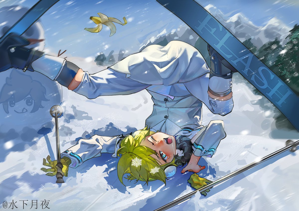 #鏡音レン
被香蕉绊倒的连