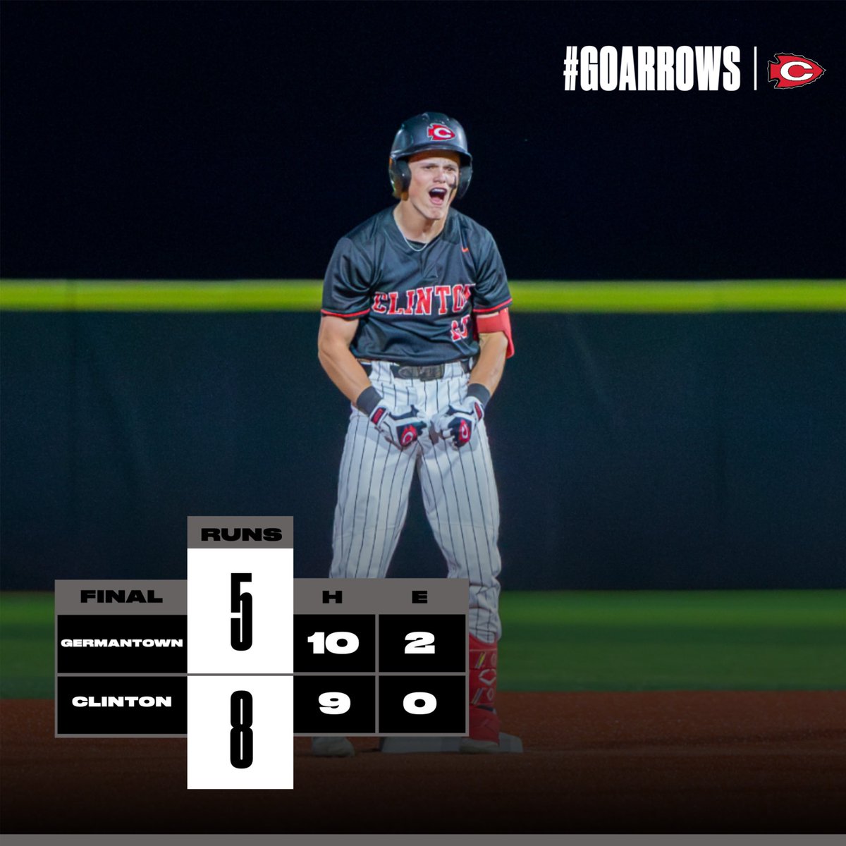 GoArrows's tweet photo. That winning feeling! The Arrows rally in the bottom of the sixth, scoring four runs, and secure a crucial MHSAA Division 2-7A victory over Germantown at Arrow Baseball Field tonight.

#The401 #asalways #GOARROWS https://t.co/LaJj32WJtD