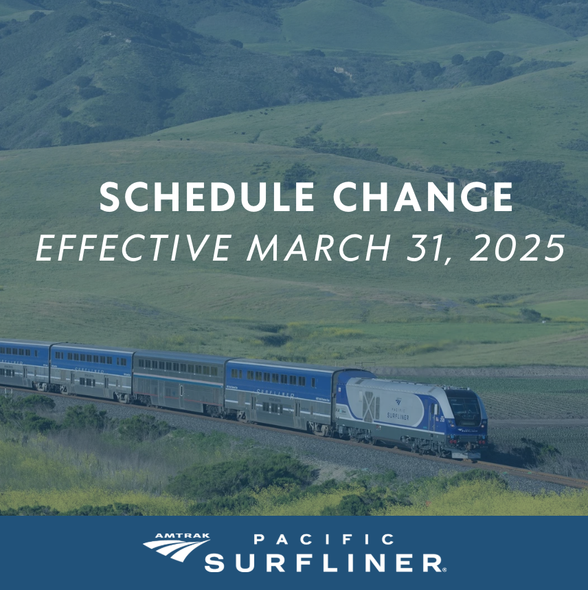 We are implementing an expanded schedule for Pacific Surfliner. 

The expanded schedule means more travel options between Los Angeles and San Diego, offering additional northbound and southbound trips each day. 

More info: bit.ly/4iCNUsZ