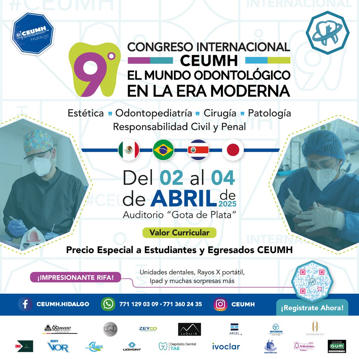¡Atención, comunidad odontológica! 
El evento más esperado del año está cada vez más cerca. Prepárate para 3 días de conferencias de alto nivel con proyección internacional, donde expertos de renombre compartirán lo último en innovación y tecnología dental.