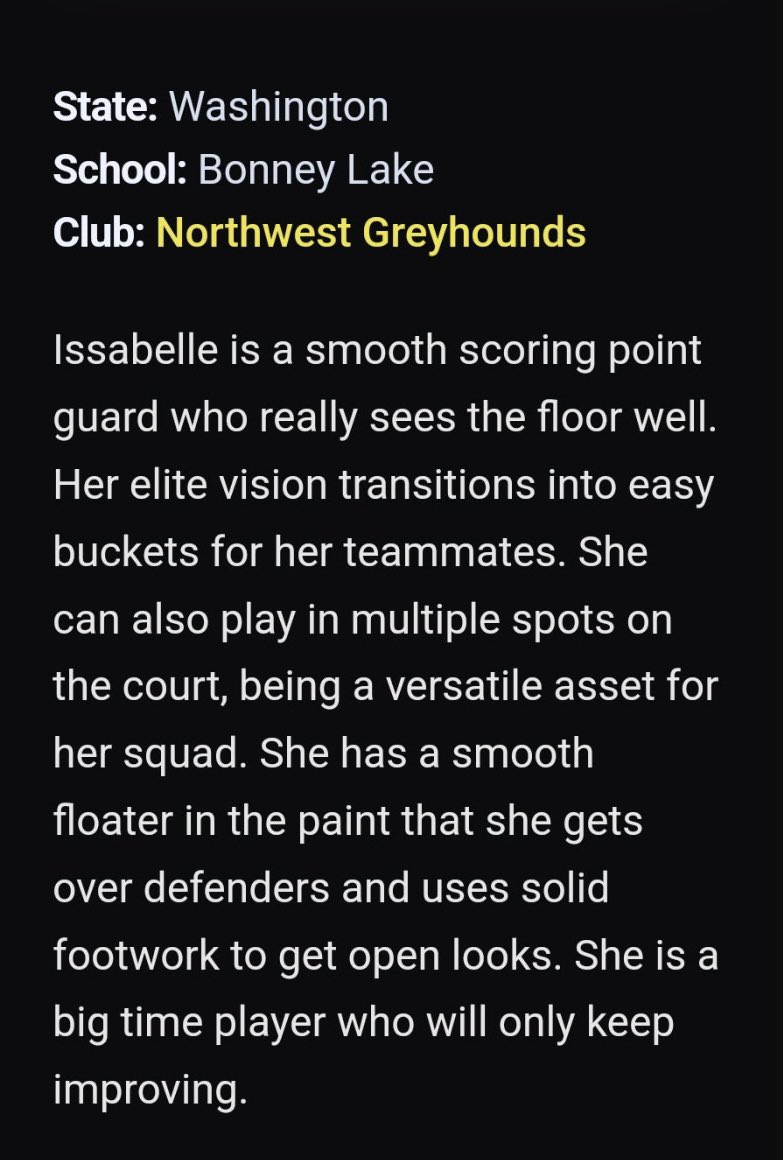 Issabelle (Izzy) Meki (@izzymeki) on Twitter photo Thank you for the write up <a href="/PGHWashington/">Prep Girls Hoops Washington</a>!
#classof27 #WaState #wbb #basketball #hardwork Thank you for the write up <a href="/PGHWashington/">Prep Girls Hoops Washington</a>!
#classof27 #WaState #wbb #basketball #hardwork