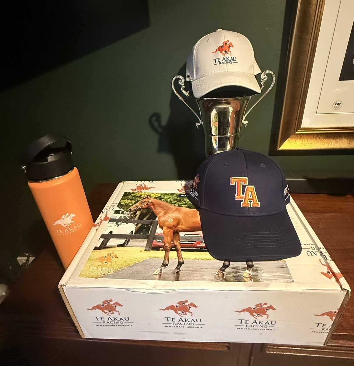 Hey <a href="/TeAkauRacing/">Te Akau Racing</a>  thanks for the awesome merch - will rep with pride it’s a thrill to be part of the Tangerine army! 🧡💙🏇 my only stable ! #teakauracing