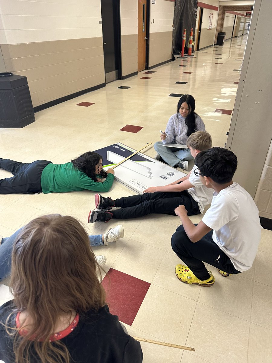 When surrounded by construction—use their trash for a math lesson!!! Finding the length of the diagonal using the PT!! <a href="/NISDZachry/">Zachry MS</a>