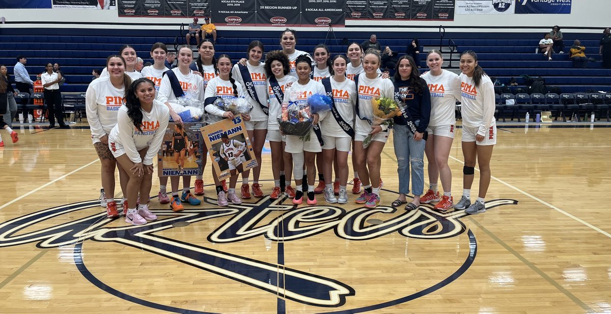 Javier Morales (@javierjmorales) on Twitter photo .<a href="/PimaWBB/">Pima Women’s Basketball</a> ADVANCES TO NJCAA DIVISION II NATIONAL CHAMPIONSHIP GAME
No. 6 Aztecs defeat No. 2 Baltimore CCBC Essex 115-112 in overtime at Joplin, Mo.
Pima will play No. 4 Overland Park (KS) Johnson County in the championship game tomorrow at 5 p.m. .<a href="/PimaWBB/">Pima Women’s Basketball</a> ADVANCES TO NJCAA DIVISION II NATIONAL CHAMPIONSHIP GAME
No. 6 Aztecs defeat No. 2 Baltimore CCBC Essex 115-112 in overtime at Joplin, Mo.
Pima will play No. 4 Overland Park (KS) Johnson County in the championship game tomorrow at 5 p.m.