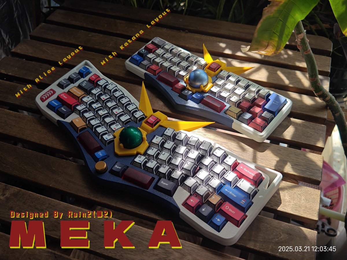 rain2813's tweet photo. I am Rain2, and this is my 25th keyboard design with Alice layout - Meka .Ver2
#自作キーボード #KEEB_PD #KEEB_PD_R239 https://t.co/CR14DMUCig