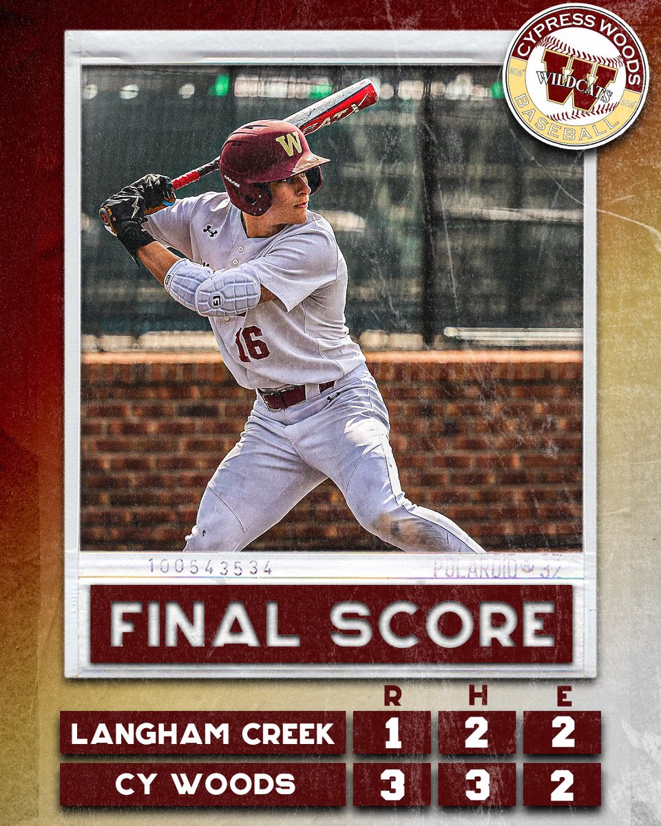 Big Win tonight to finish off the second straight program sweep! 🧹 

Jackson Harris: 5 IP, 2 H, 0 ER, 8 K
Ross Sullivan: 2 IP, 0 H, 0 ER, 4 K

JT Darden: 1-3, 3B, R
Beau Schaper: 1-3, RBI
Aiden Haby: 1-1, 2B, 2 BB, RBI

Back at it on Tuesday at Cy Lakes!
#212