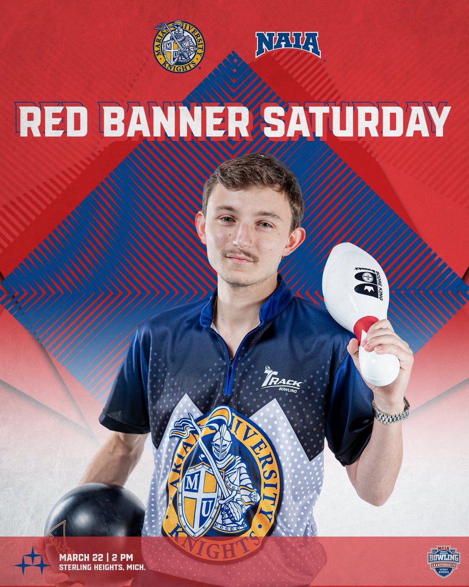 RED BANNER SATURDAY!! 

<a href="/MarianU_Bowling/">Marian University Bowling</a> is playing for their first-ever NAIA National Championship today, as the Knights make their second NAIA Championship Match appearance!

The Knights bowl at 2 PM, join in on the NAIA Network!!