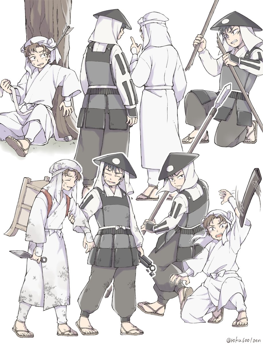 roku6001sen's tweet image. 足軽山伏描き散らした