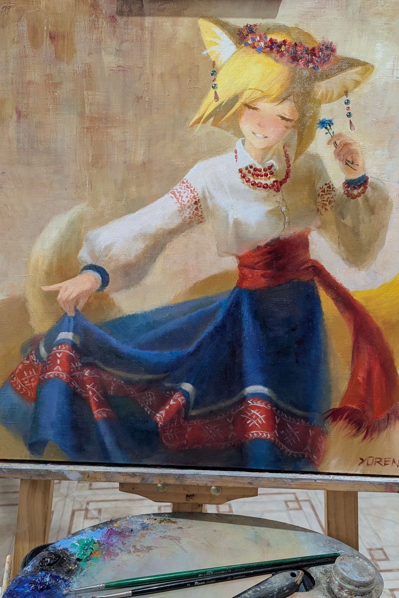 yuurenkyouko's tweet photo. Yakumo Ran in a slavic dress - oil on canvas, 50x50 cm
#touhou #東方Projectㅤㅤㅤㅤ https://t.co/T4d2WX52jP