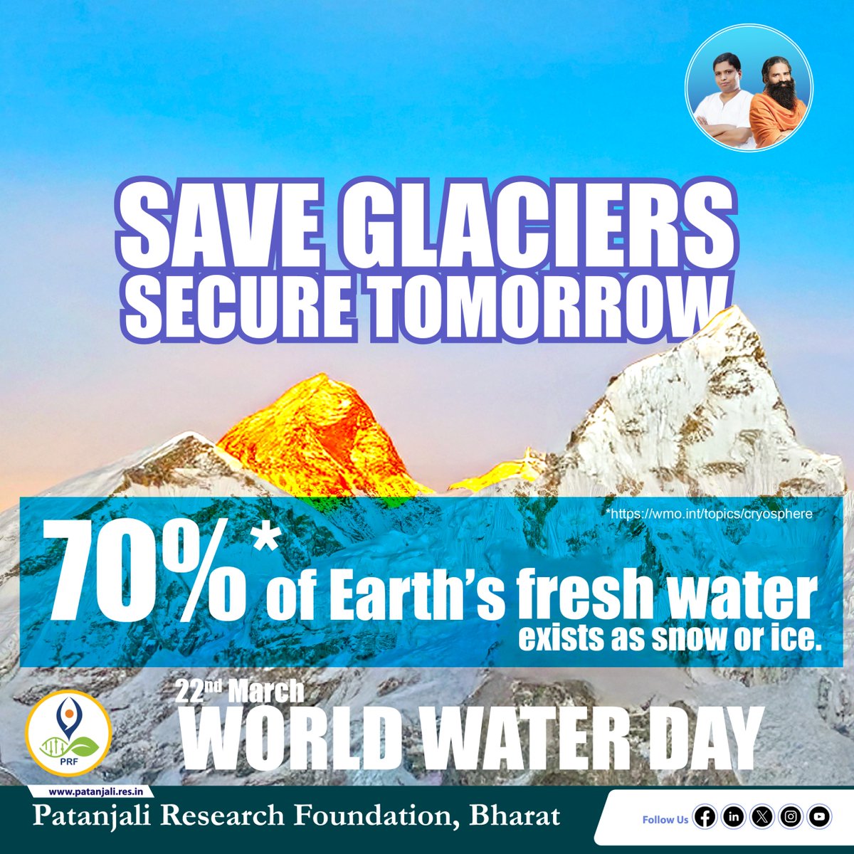 Patanjali_Res's tweet image. Let’s act now to protect our planet's frozen reservoirs and ensure a sustainable future.
#WorldWaterDay #SaveWater #GlacierProtection #WaterConservation
