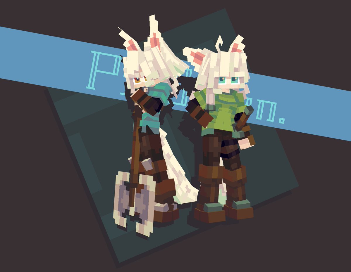 hiahiahia____'s tweet photo. Beast boy &amp; girl
非常好白狼 使我bb旋转
made with #Blockbench 
#Minecraft https://t.co/2Ar1w9eNA3