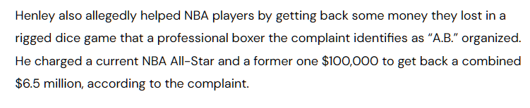 iate8eyes's tweet photo. NBA is wild

high stakes dice games
rigged high stakes dice games
$6.5 million in losses
recovered for $100k fee

https://t.co/b0pmsOstA3 https://t.co/nkyAK2OfgJ