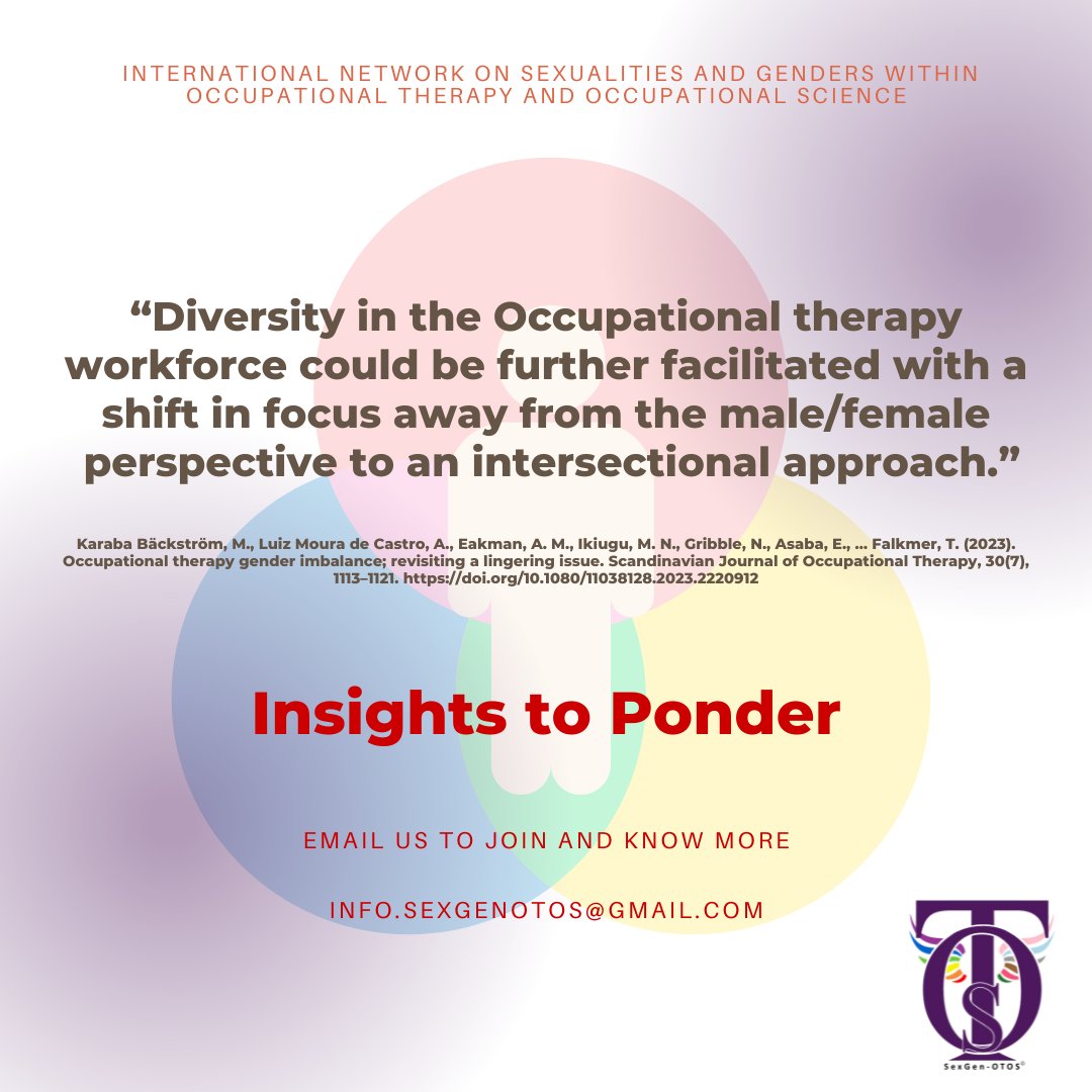 SexgenO's tweet photo. Beyond binary: Embracing intersectionality in the OT workforce 🌍✨ #DiversityInOT #IntersectionalApproach #occupationaltherapy #occupationalscience https://t.co/Mx0MkUiYHX