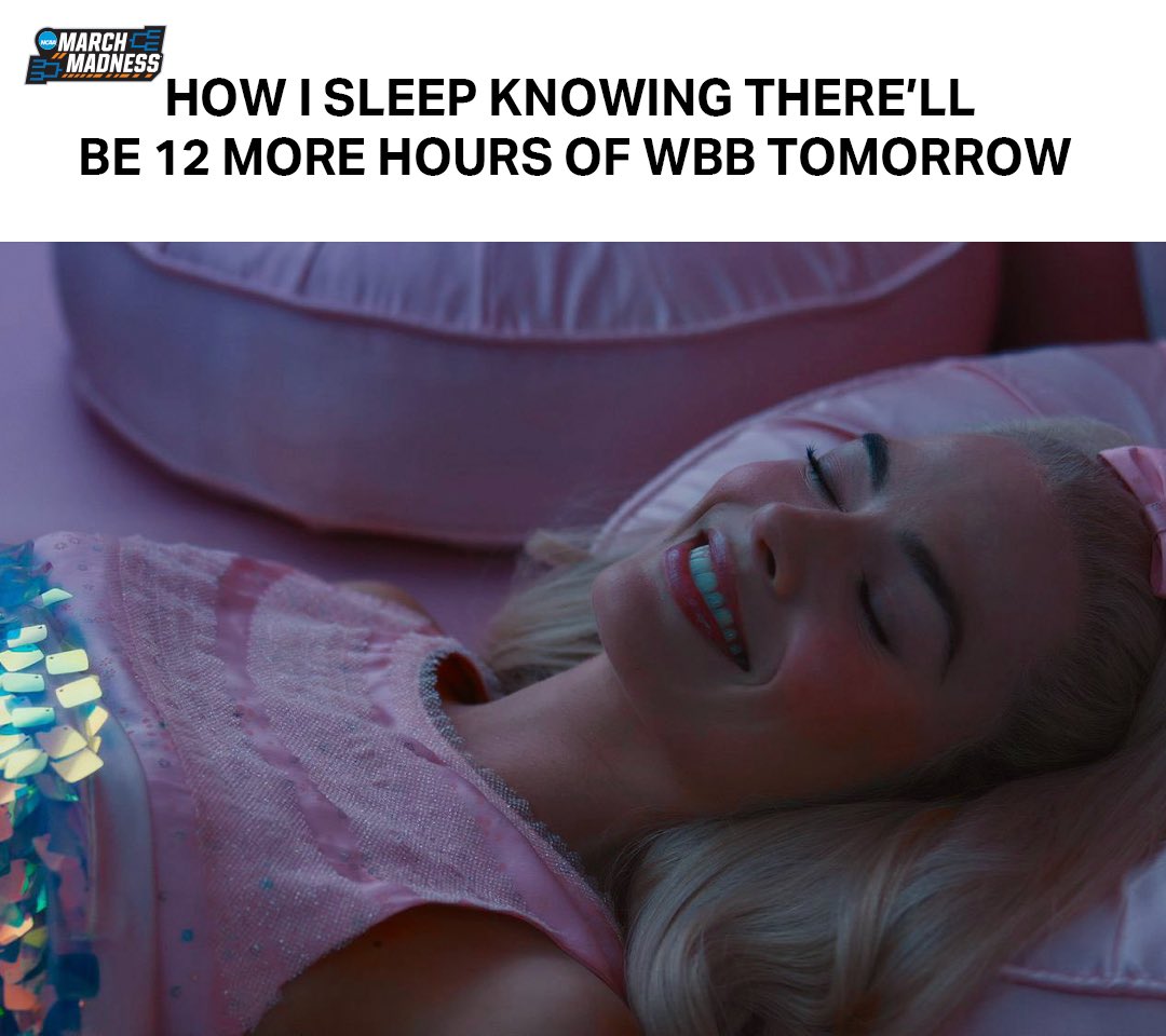MarchMadnessWBB's tweet image. Sweet dreams 😴

#MarchMadness
