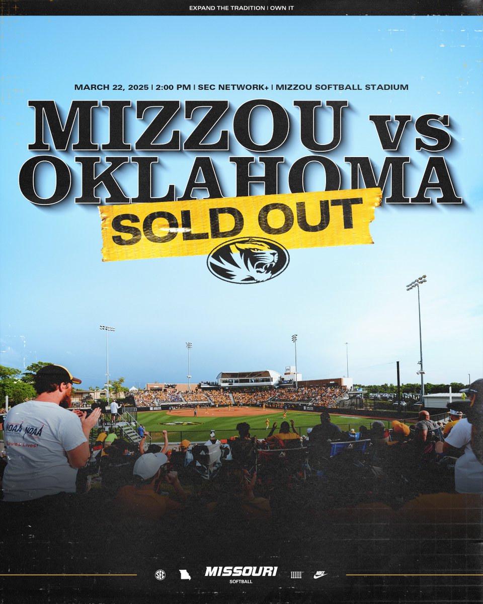 It's a Saturday Sellout!! 

We can't wait to see everyone this afternoon at Mizzou Softball Stadium.

🎟️ mutigers.com/sbtix

#OwnIt #MIZ 🐯🥎
