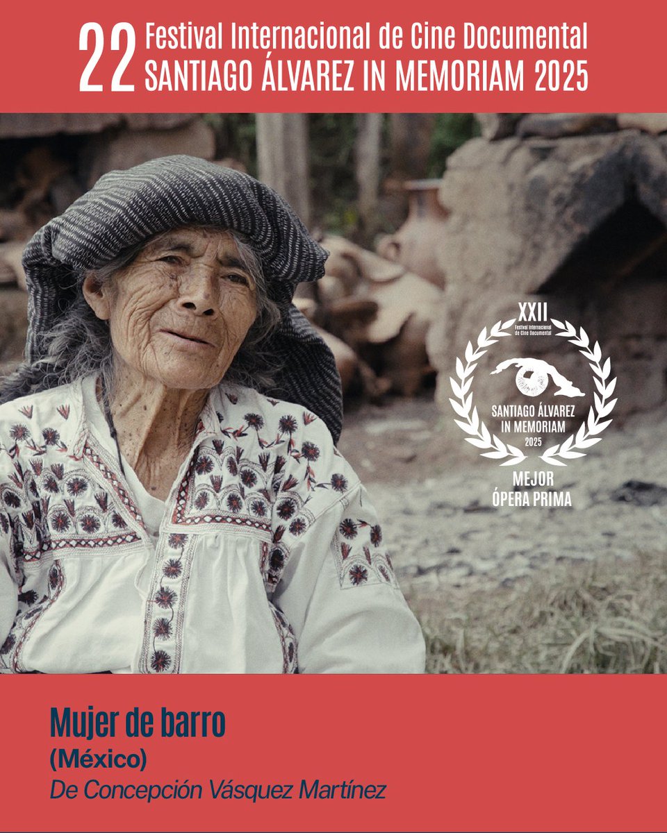 #FIDSA2025 

#PremiosOficiales 

🏆Premio al mejor cortometraje 

🎞Mujer de barro (🇲🇽México), de 🎬Concepción Vásquez

#FestivalSantiagoAlvarez 
#CineDocumental 
#SantiagodeCuba