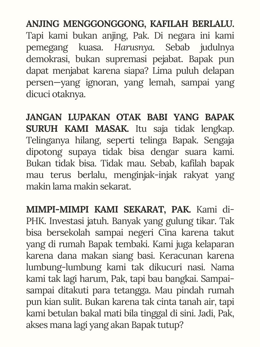 bambloozled's tweet photo. Kami bukan anjing, Pak! #IndonesiaGelap #IndonesiaMakinGelap #PeringatanDarurat https://t.co/KNfuZEESSz