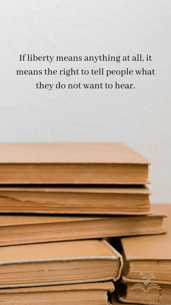 editority's tweet image. 🗣️ “If liberty means anything at all, it means the right to tell people what they do not want to hear.” — George Orwell

Editority exists for the voices that mainstream publishing ignores—the ones that challenge the status quo. . #SpeakYourTruth #FreedomToWrite #Editority