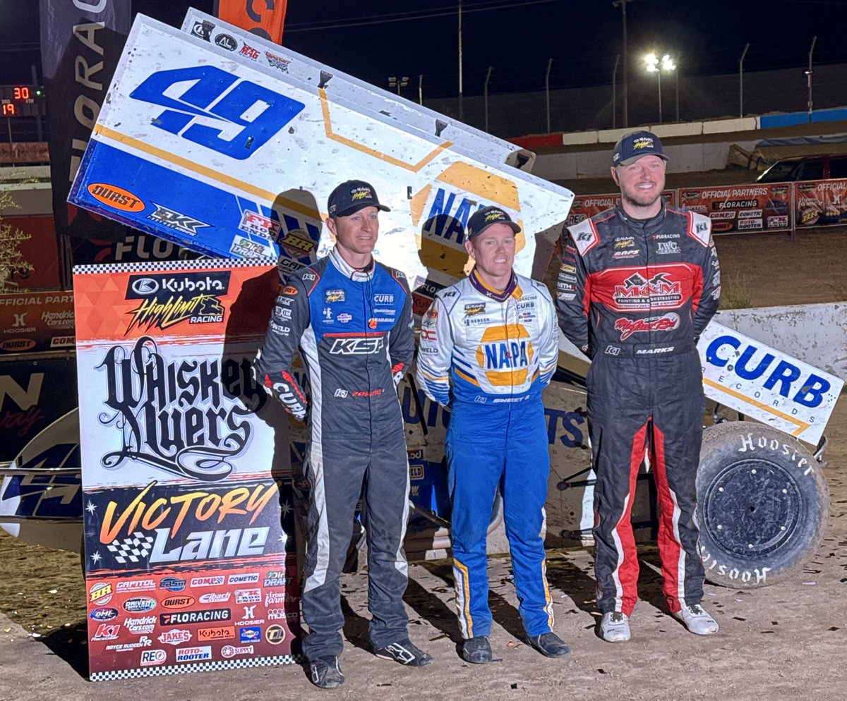 Friday’s Podium at <a href="/KernRaceway/">Kevin Harvick's Kern Raceway</a>:

🥇 @BradSweetRacing (Grass Valley, CA)
🥈 @KaseyKahne (Enumclaw, WA)
🥉 @BMRacing19 (Myerstown, PA)