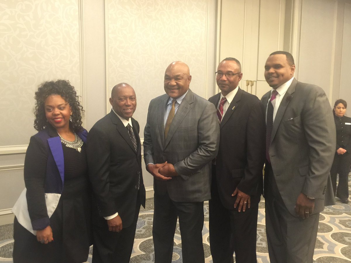 Sylvester Turner (@sylvesterturner) on Twitter photo Congressman Turner was fortunate to have many encounters with our fellow Texan heavyweight champ George Foreman on numerous occasions during his time as Mayor.
Whether it was at a gala, <a href="/HCHSA/">Harris County - Houston Sports Authority</a> Sport Walk of Fame unveiling and awards event, Grand Marshal of the 2020 MLK Parade in Congressman Turner was fortunate to have many encounters with our fellow Texan heavyweight champ George Foreman on numerous occasions during his time as Mayor.
Whether it was at a gala, <a href="/HCHSA/">Harris County - Houston Sports Authority</a> Sport Walk of Fame unveiling and awards event, Grand Marshal of the 2020 MLK Parade in