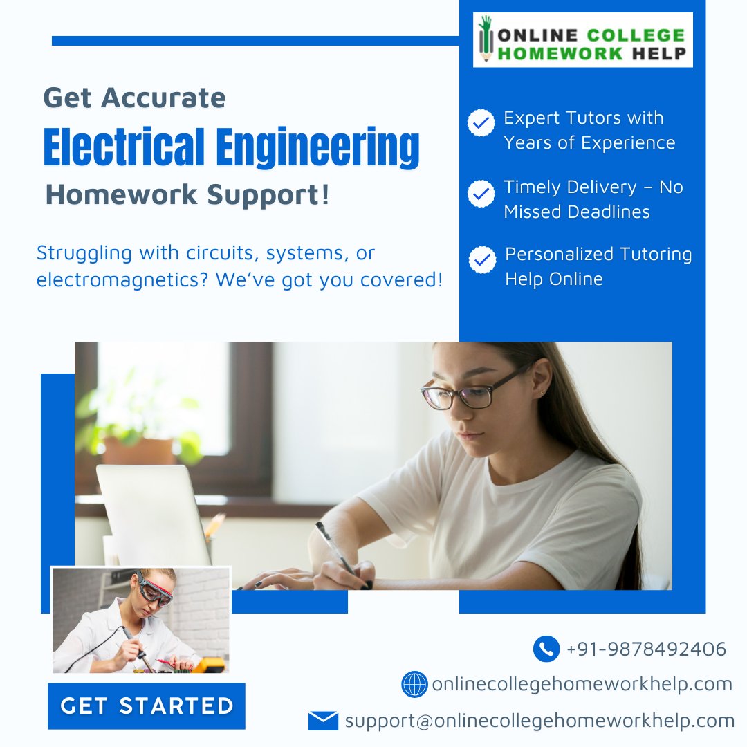 Onlinechwhelp's tweet image. 🔌Power Up Your Grades with Electrical Engineering Help!
✅+91-9878492406
📩Email:- support@onlinecollegehomeworkhelp.com
onlinecollegehomeworkhelp.com/electrical-eng…
#electricalengineeringhomeworkhelp #powerengineering #electricalengineeringassignmenthelp #electricalengineeringtutoringhelp