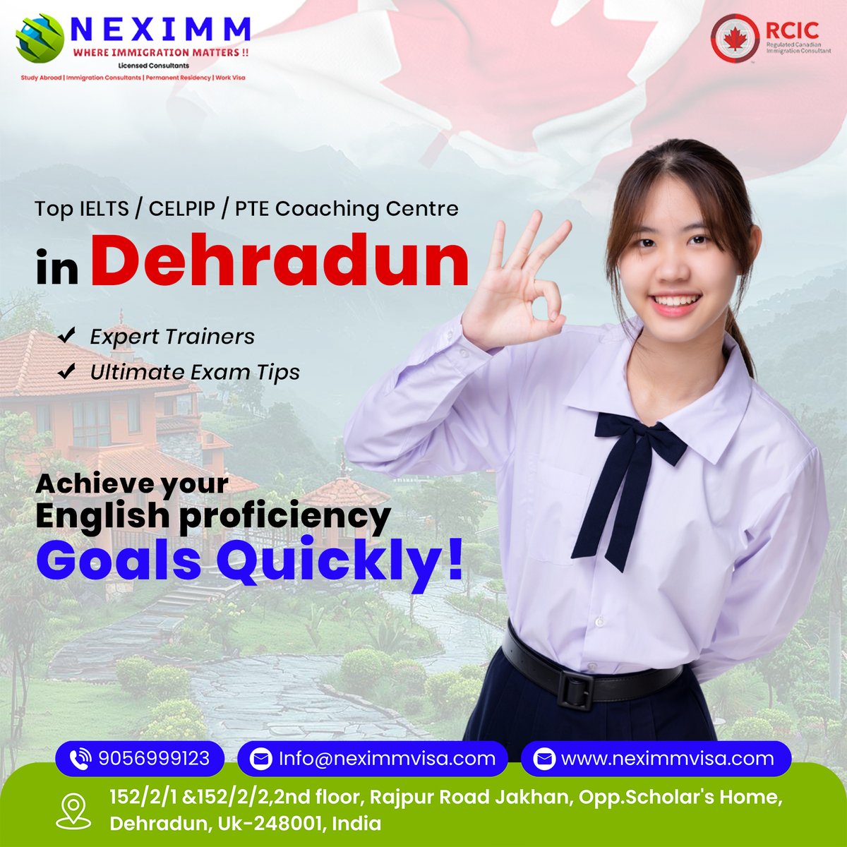 NeximmVisa's tweet photo. The Best IELTS/CELPIP/PTE Coaching Centre in Dehradun: Neximm Immigration
Prepare for success with expert trainers and proven strategies. We offer personalized coaching, ultimate exam tips, and practice sessions to help you achieve your English proficiency goals quickly. https://t.co/cHoOsrvQPc
