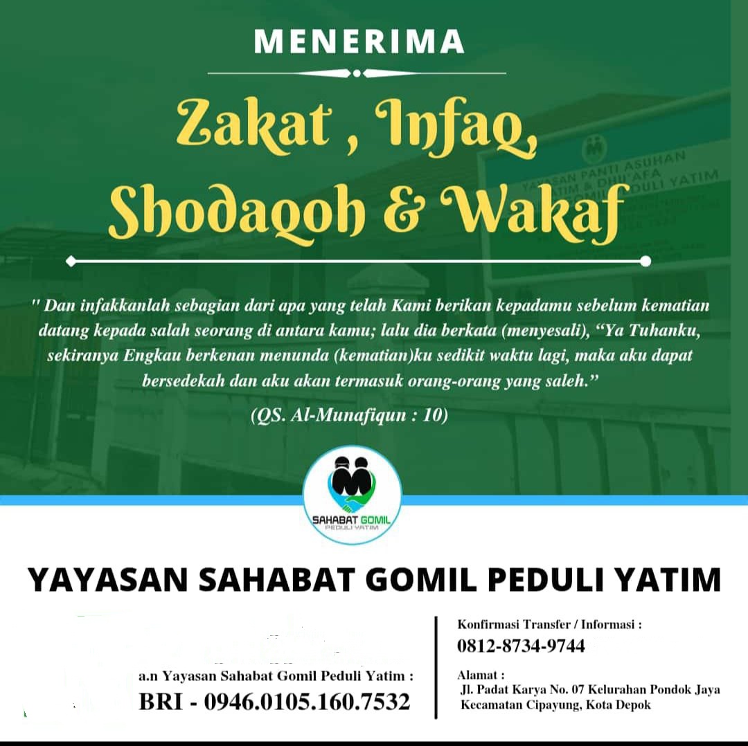 Rifaanzzx's tweet photo. Bismillah
Yuk salurkan zakat, Infaq dan sedekah terbaik menjelang akhir Ramadhan
Rek Infaq dan sedekah
Bank BRI
094601051607532
Yayasan Sahabat Gomil Peduli Yatim
#RamadhanDay22
@Naz_lira
@123dheejhe
@6undul0h
@f_fathur
@yaniarsim
@akuntwiter968
@AraituLaki https://t.co/KuD1TnxG35