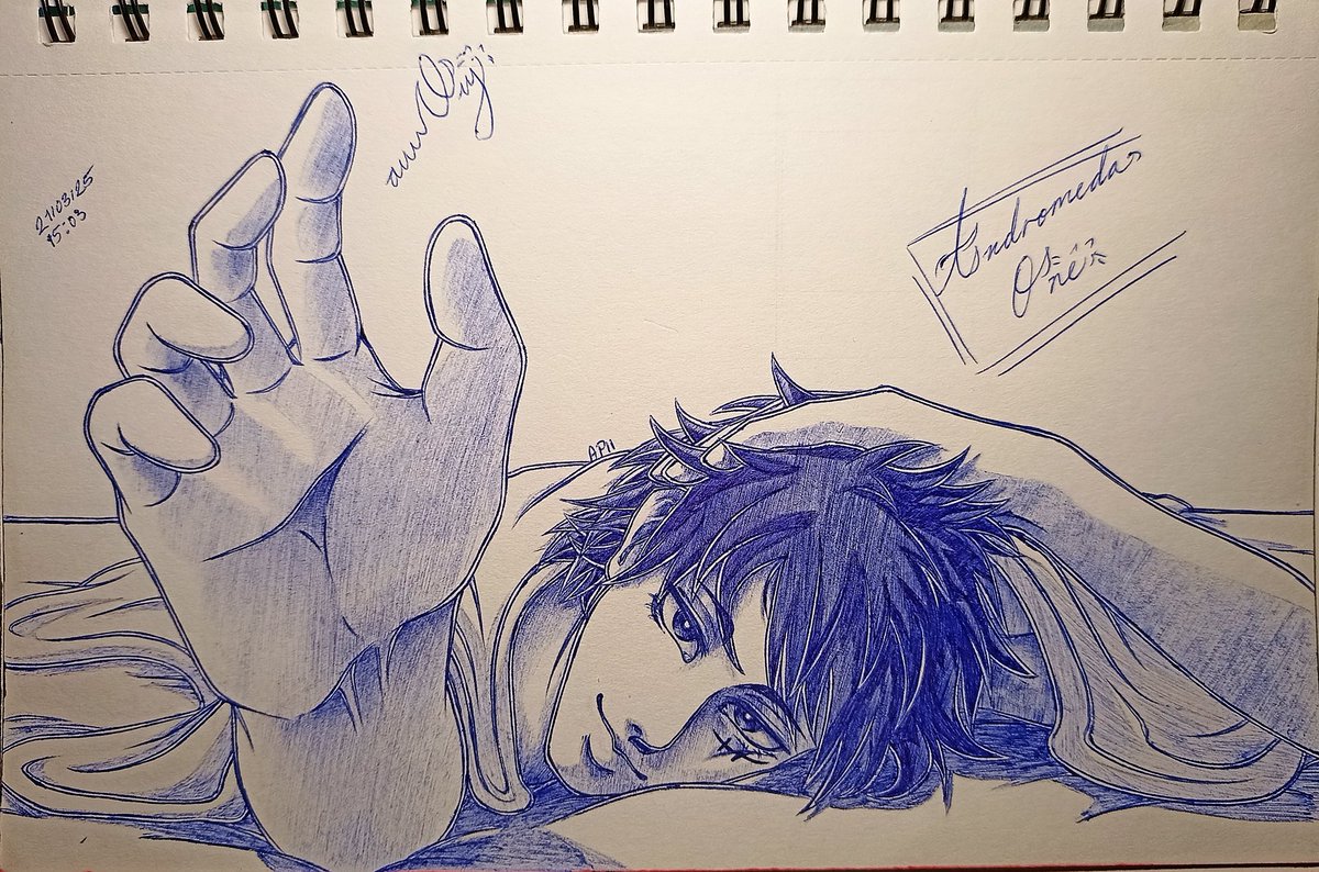 Andromeda0ne's tweet photo. ποΈ #andromedaone #dibujo #luffy #reydelospiratas #pirateking #draw #fanart #pluma #boligrafo #esfero #ink #pen #blue #beforeandafter #blue #onepiece https://t.co/AopeS48vlJ