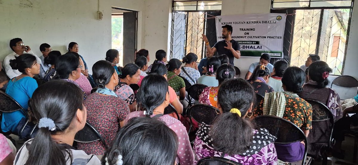 A training programme has been organised by KVK Dhalai on " Scientific Groundnut cultivation practices".
<a href="/icarindia/">Indian Council of Agricultural Research.</a> <a href="/agritripura/">Department of Agriculture and Farmers Welfare</a> <a href="/AtariVii/">ICAR-ATARI Zone-VII Shillong</a> <a href="/DrManikSaha2/">Prof.(Dr.) Manik Saha</a> <a href="/RatanLalNath1/">Ratan Lal Nath</a>