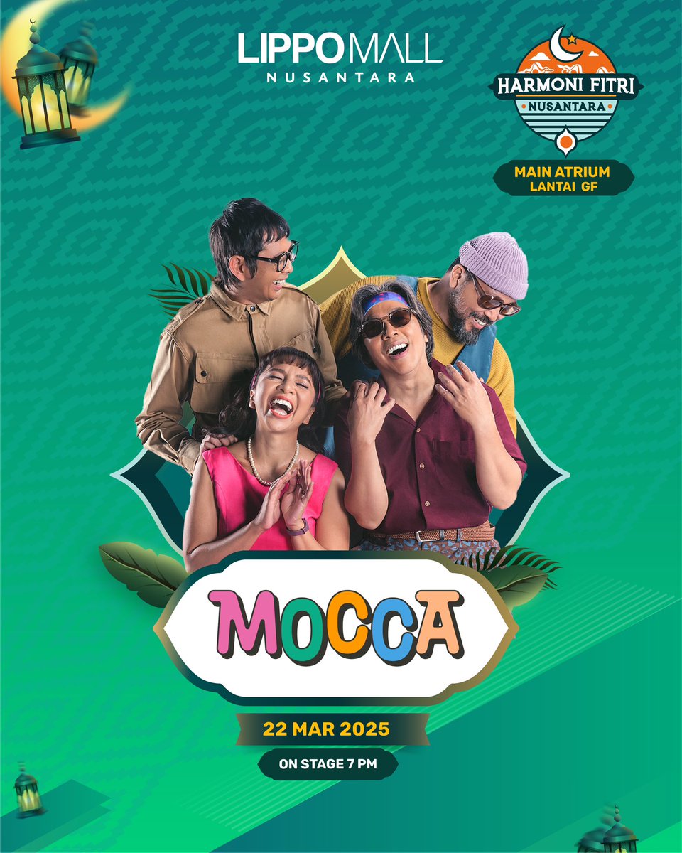 Malam ini Mocca akan tampil di Harmoni Fitri Nusantara di Lippo Mall Nusantara jam 7 malam. Mari Ramaikan!