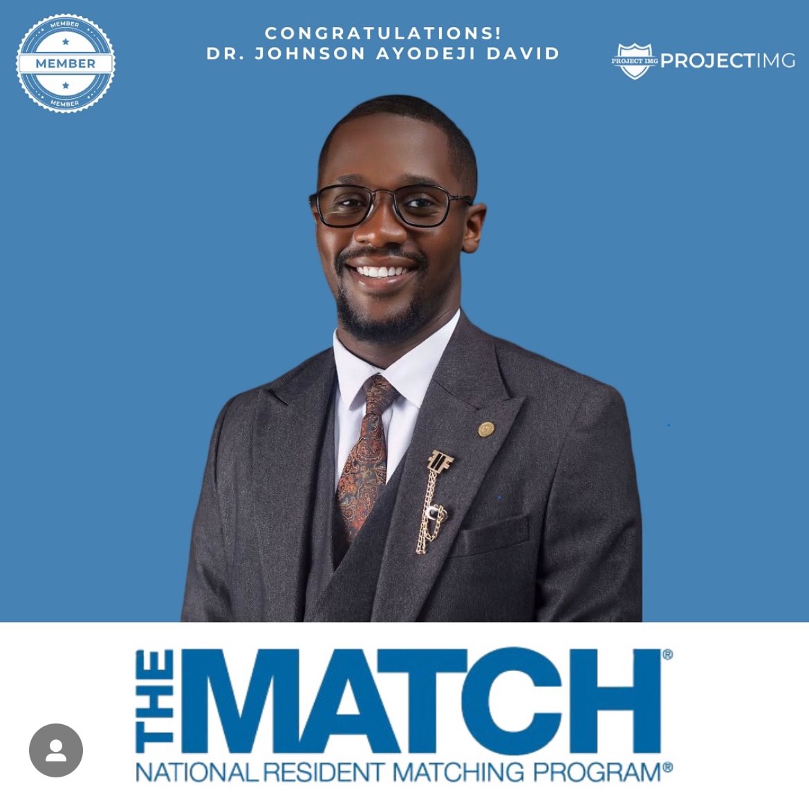 ProjectImg's tweet photo. Congratulations, Dr. Ayodeji on matching! ☘️🫵🏽
#match2025 #pimg https://t.co/PGSmVbShSm