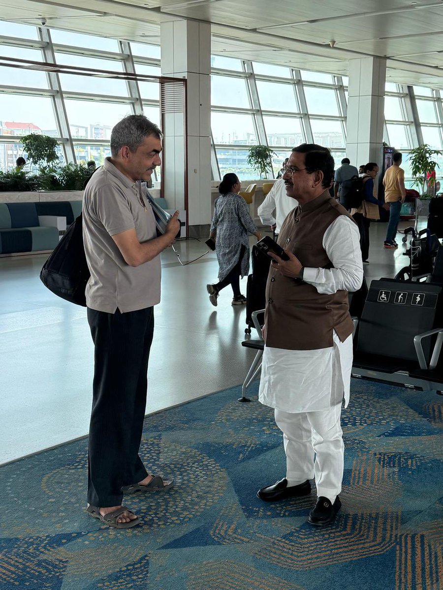 Isn’t he, a Union Minister, traveling alone like a regular passenger, without any special protocol in place?