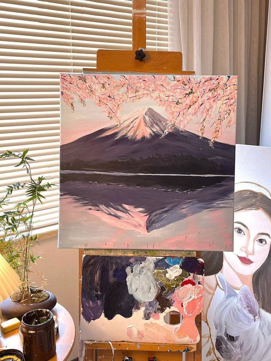 mjqqjss's tweet image. 自分が描いた富士山、いかがでしたか?