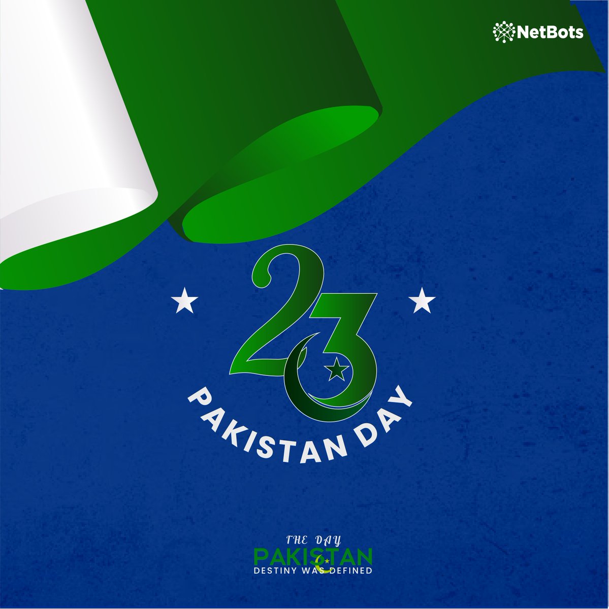 theNetbots's tweet photo. 23 March - Pakistan Day, a reminder of the sacrifices and struggles that defined our destiny. Let's honor the vision of our forefathers and strive for a brighter future.

 #PakistanDay #23March #UnityFaithDiscipline #pakistan #netbots #netbotsteam 
#ProudToBePakistan https://t.co/bPkbd1NU84