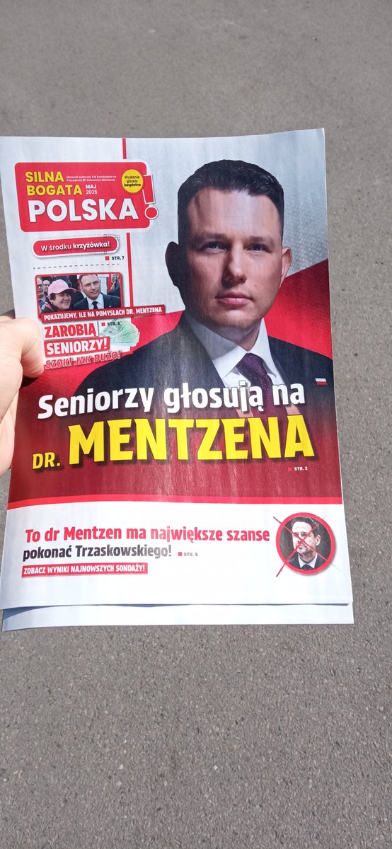 Jezus Maria, te gazetki to jest F E N O M E N.

Rozchodzą się niesamowicie.

Ludzie biorą, sami pytają, nawołują resztę.
U mnie w Lędzinach na targu to nawet rolnicy namawiali, żeby wziąć i poczytać.

Piękne czasy.

#Mentzen2025