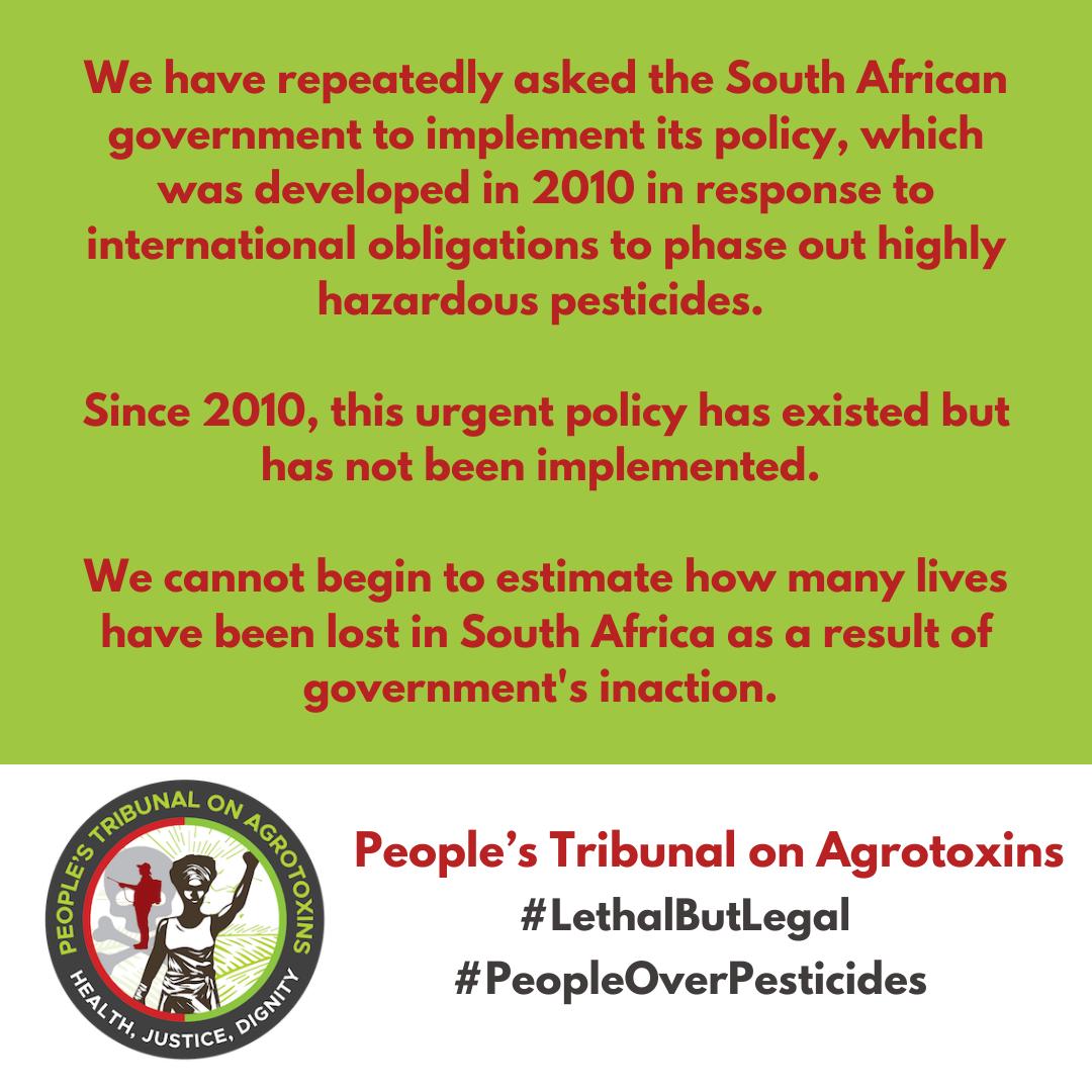 Watch the South African People’s Tribunal on AgroToxins live: youtube.com/@SAPeoplesTrib… 

#highlyhazardouspesticides #SAPToA #pesticidespoison #humanrightsforall #farmworkerjustice #PeoplesTribunal #PeopleOverPesticides