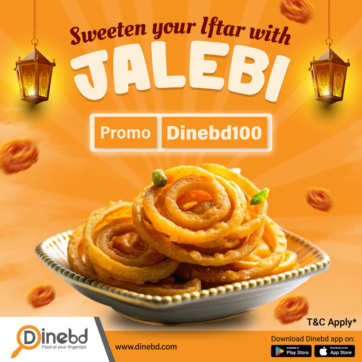 Dinebd_official's tweet image. What better way to end a day of fasting than with Jilapi's crispy, sugary goodness?

Enjoy jilapi goodness using the Dinebd100 promo code on your next takeaway orders.🎉

App Link: play.google.com/store/apps/det…

#dinebd #TakeawayTime #discounts #ORDERNOW #FoodAtYourFingertips