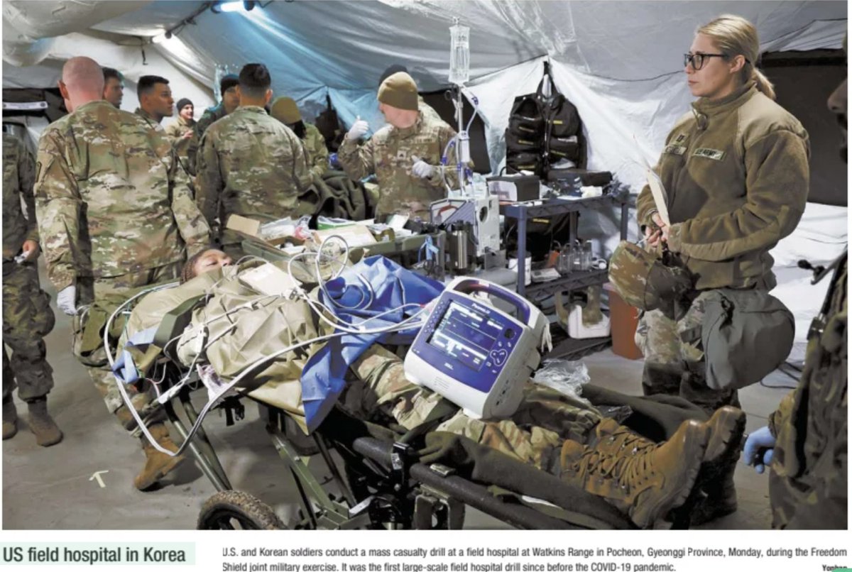 ABD ve G.Koreli askerler, sahra hastanesinde toplu kaza tatbikatı gerçekleştirdi.
Bu, COVID-19 salgını öncesinden bu yana yapılan ilk büyük ölçekli sahra hastanesi tatbikatıydı.