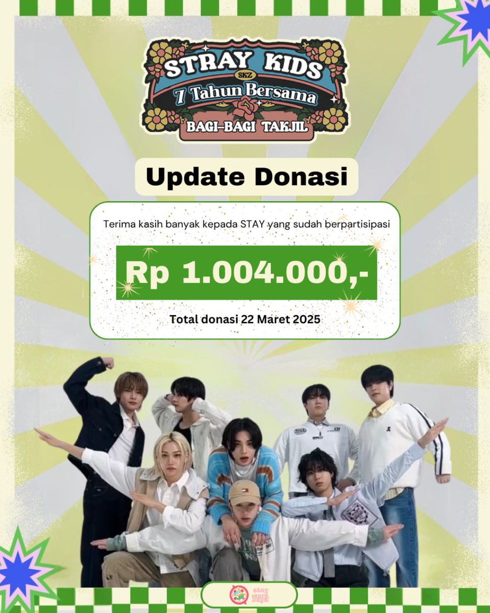 Alhamdulillah, terima kasih banyak kepada yg telah berpartisipasi, semoga menjadi berkah bagi banyak orang, dan dilancarkan rejeki serta segala urusannya. Semoga kita semua bisa bersama <a href="/Stray_Kids/">Stray Kids</a> untuk waktu yg lama ❤