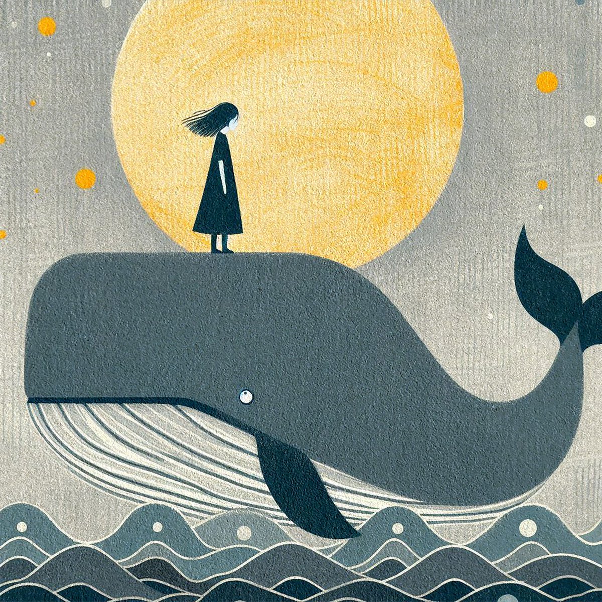DeepPressureArt's tweet photo. Happy Saturday🐋
 "Under the Silent Moon" Magic4 rides her whale through a dreamlit sea, beneath a golden moon.🌙✨🐋 
Edition         1/1
Price             10 tezos 
🔗
https://t.co/5l7BWb1Khz
#NFT #Magic4 #Tezos #digitalart https://t.co/b9jjLZYgS6
