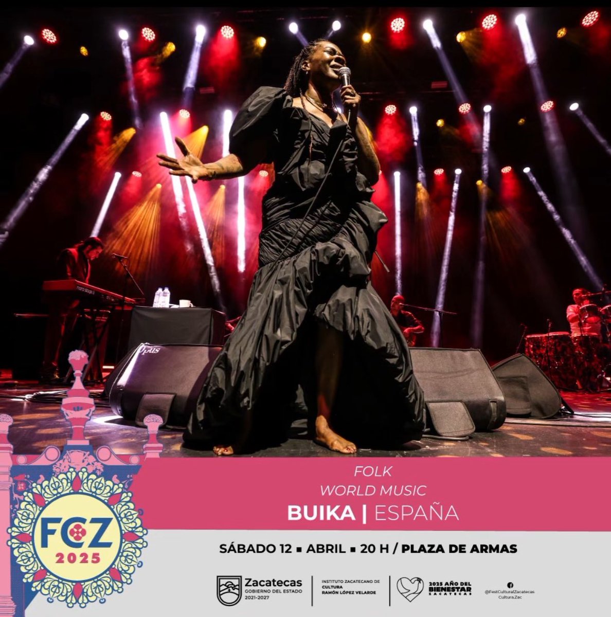 ✨🎶 ¡Tribu! Es un honor y un placer anunciar que abriré el Festival Cultural Zacatecas 2025 🔥

Nos vemos en el escenario para una noche mágica e inolvidable.

📅 12 de Abril 
📍 Plaza de Armas
⏱️ 20h00 pm

🔥 ¡No se lo pierdan, será un momento único!

©️copyright protected