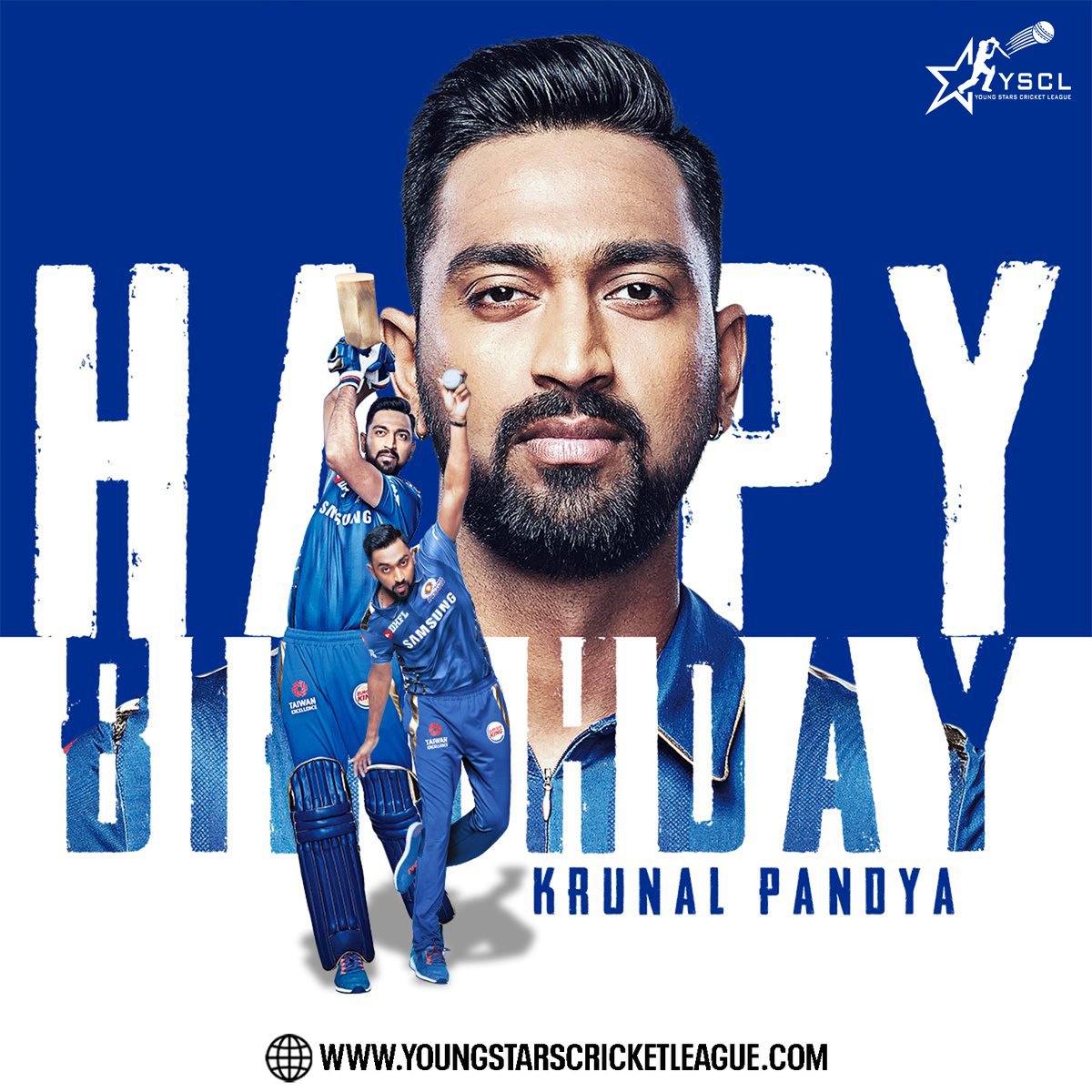 YSCLeague's tweet photo. Happy Birthday, Krunal Pandya! 🏏🔥 Wishing you a year full of success, big hits, and match-winning performances! Keep shining on and off the field! 💪🎂🎊

#HappyBirthdayKrunal #KrunalPandya #CricketStar #AllRounder #BirthdayWishes #CricketLife #YSCL #YoungStarsCricketLeague https://t.co/y9IuniZfeQ