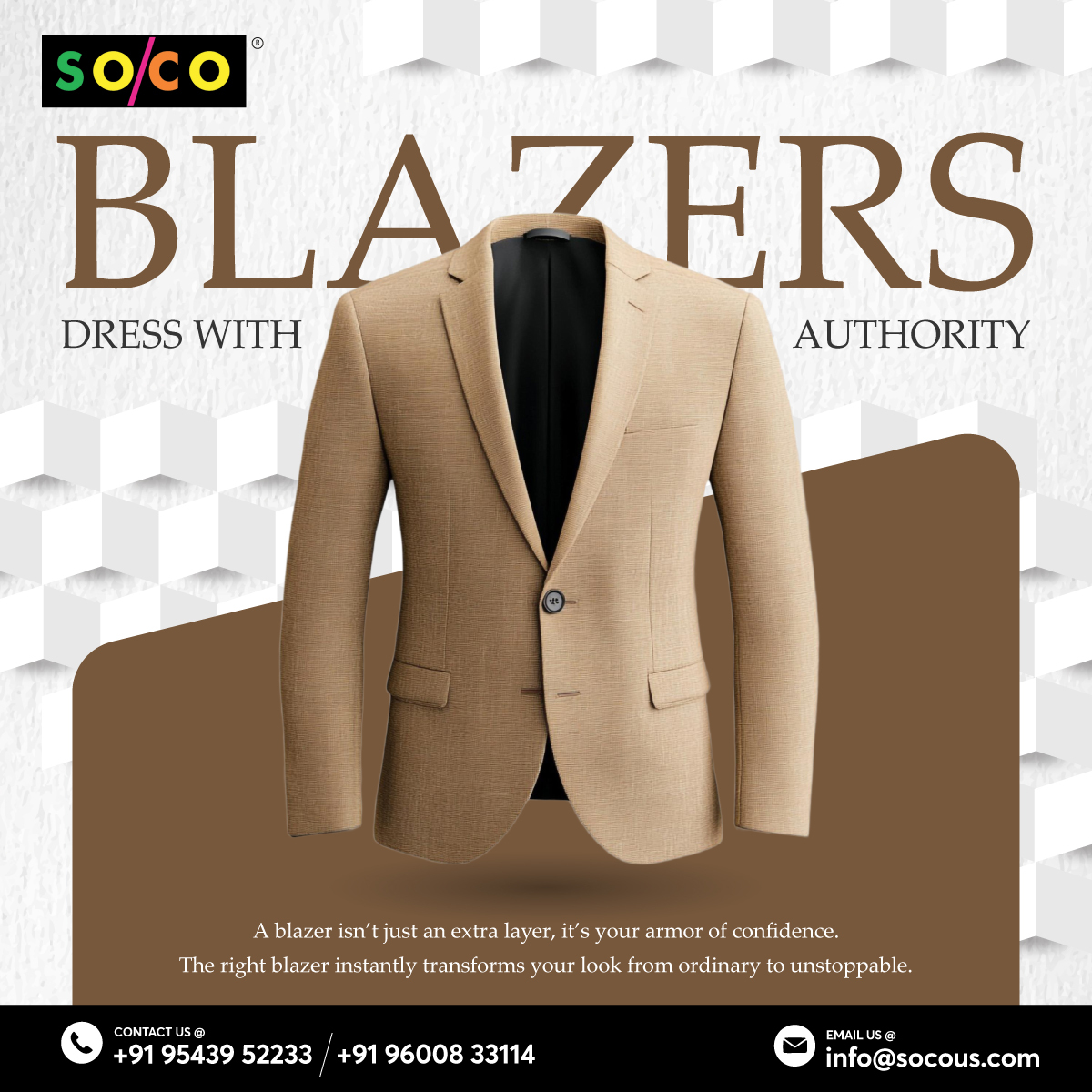 SoCoproducts's tweet image. Blazers that mean business! 💼✨ Elevate your style with a sharp fit &amp;amp; timeless elegance. Suit up, stand out! 👔🔥 #PowerDressing #StyleStatement #BlazerLook