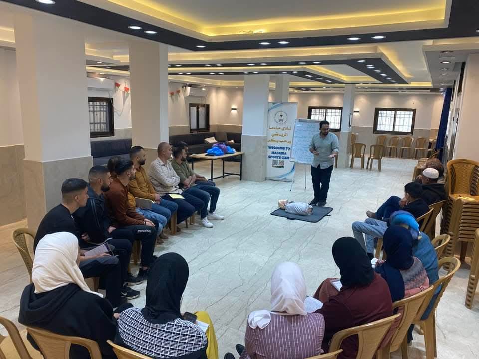 Photos from a first aid training course in the village of Madama, south of Nablus. The course was organized by Bisan Center as part of a series of training courses in several Palestinian villages, and was presented by first aid officer Raed Hotari.

صور من تدريب إسعاف أولي في