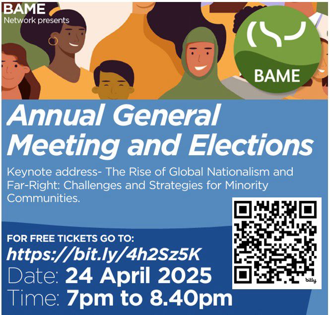 (Sri)kesavan Sabapathy (@srikesavan) on Twitter photo 🚨AGM & Elections 2025🚨
You are cordially invited to join us for the <a href="/thecsp/">Chartered Society of Physiotherapy (CSP)</a> BAME Network Annual General Meeting (AGM) and elections <a href="/cspbame/">CSP BAME Network</a>
24th April 2025
7:00pm to 8:40pm
On Zoom
Click here to register bit.ly/4h2Sz5K
Don’t miss this opportunity to engage with 🚨AGM & Elections 2025🚨
You are cordially invited to join us for the <a href="/thecsp/">Chartered Society of Physiotherapy (CSP)</a> BAME Network Annual General Meeting (AGM) and elections <a href="/cspbame/">CSP BAME Network</a>
24th April 2025
7:00pm to 8:40pm
On Zoom
Click here to register bit.ly/4h2Sz5K
Don’t miss this opportunity to engage with